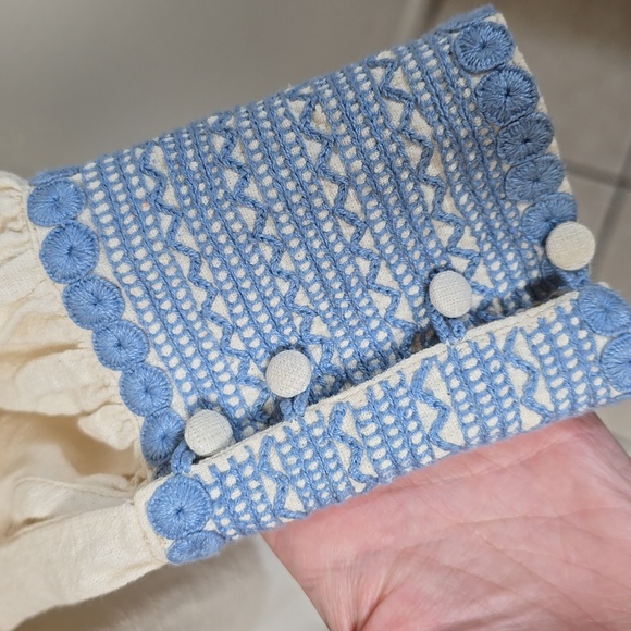 Mi Golondrina Beatriz Azul De Noel Caftan Maxi Dress Size Medium - Picture 11 of 12